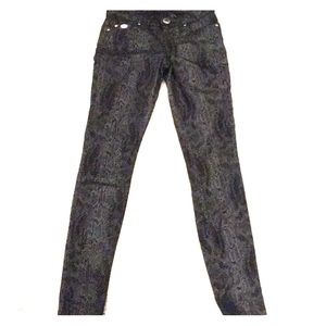 Guess premium black jeans with silver snake print